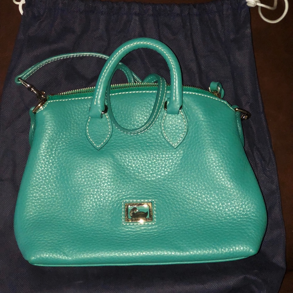 Dooney & Bourke Green Pebbled Texture Mini Satchel